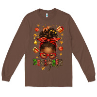 Chestnut december girl christmas afro messy bun Long Sleeve Tee - texasbilliewilder
