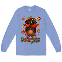 Colony Blue december girl christmas afro messy bun Long Sleeve Tee - texasbilliewilder