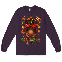 Plum december girl christmas afro messy bun Long Sleeve Tee - texasbilliewilder