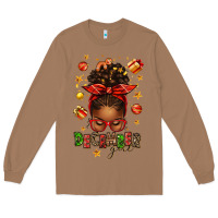 Toasted Coconut december girl christmas afro messy bun Long Sleeve Tee - texasbilliewilder