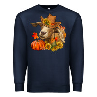 Navy fall goat Premium Sweatshirt - LillyAllenDesigns