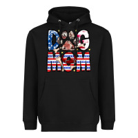 Black American Dog Mom Heavyweight Hoodie - CowhideDigitalArt
