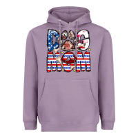 Lavender American Dog Mom Heavyweight Hoodie - CowhideDigitalArt