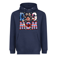 Navy American Dog Mom Heavyweight Hoodie - CowhideDigitalArt