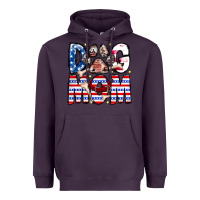Plum American Dog Mom Heavyweight Hoodie - CowhideDigitalArt