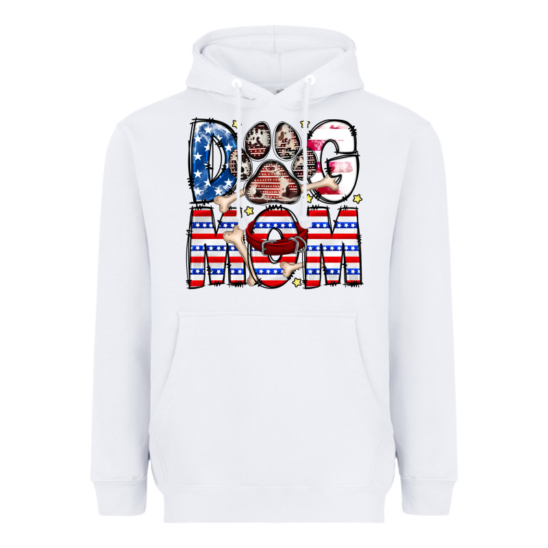 American Dog Mom Heavyweight Hoodie by CowhideDigitalArt | Teevron