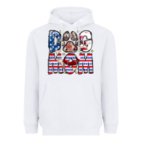 White American Dog Mom Heavyweight Hoodie - CowhideDigitalArt