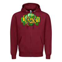 Burgundy St. Patrick's Day lucky Zipper Hoodie - FaDigitalArtStudio