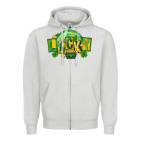 Dove Grey St. Patrick's Day lucky Zipper Hoodie - FaDigitalArtStudio