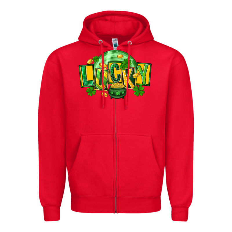 St. Patrick's Day Lucky Zipper Hoodie by FaDigitalArtStudio | Teevron