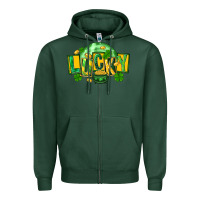 Sports Green St. Patrick's Day lucky Zipper Hoodie - FaDigitalArtStudio