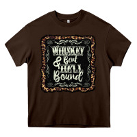 Chocolate Brown whiskey bent hell bound black Heavy Core Tee - AdoDesignShop