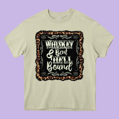 Whiskey Bent Hell Bound Black Heavy Core Tee Designed By Adodesignshop