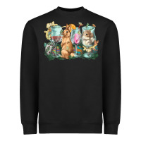 Black Easter Day wine glasses bunny Heavyweight Sweatshirt - HowdyJamesFarm