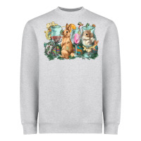 Heather Grey Easter Day wine glasses bunny Heavyweight Sweatshirt - HowdyJamesFarm