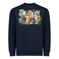 Easter Day Wine Glasses Bunny Heavyweight Sweatshirt | Teevron