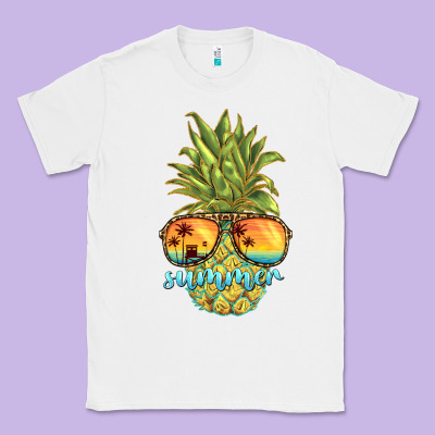 Pineapple Summer Classic Tee Designed By Barkaloodesign