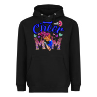 Black Cheer Mom Heavyweight Hoodie - CowhideDigitalArt