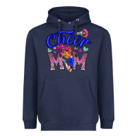 Navy Cheer Mom Heavyweight Hoodie - CowhideDigitalArt