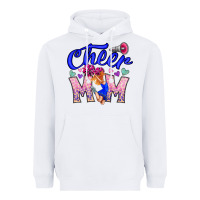 White Cheer Mom Heavyweight Hoodie - CowhideDigitalArt