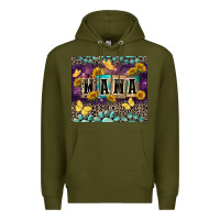 Army Green Mama with sunflowers Premium Hoodie - FaDigitalArtStudio