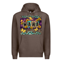 Coffee Mama with sunflowers Premium Hoodie - FaDigitalArtStudio