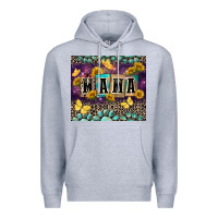 Heather Grey Mama with sunflowers Premium Hoodie - FaDigitalArtStudio