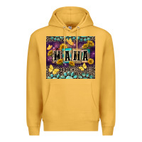 Mustard Mama with sunflowers Premium Hoodie - FaDigitalArtStudio