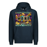 Navy Mama with sunflowers Premium Hoodie - FaDigitalArtStudio
