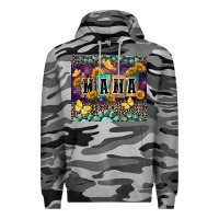 Slate Camo Mama with sunflowers Premium Hoodie - FaDigitalArtStudio