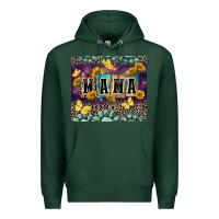 Sports Green Mama with sunflowers Premium Hoodie - FaDigitalArtStudio