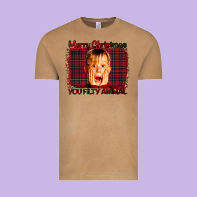 Merry Christmas You Filthy Animal Vintage Tee Designed By Bettercallsaul