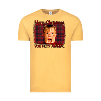 Vintage Mustard Merry Christmas You Filthy Animal Vintage Tee - Bettercallsaul
