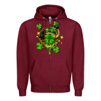 Burgundy St. Patrick's Day lip Zipper Hoodie - FaDigitalArtStudio