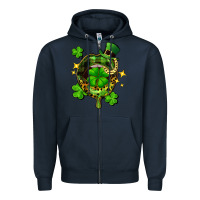 Navy St. Patrick's Day lip Zipper Hoodie - FaDigitalArtStudio