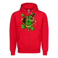 Red St. Patrick's Day lip Zipper Hoodie - FaDigitalArtStudio