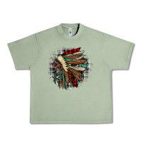 Oil Green indian headdress Urban Heavy Tee - JahusDesignShop