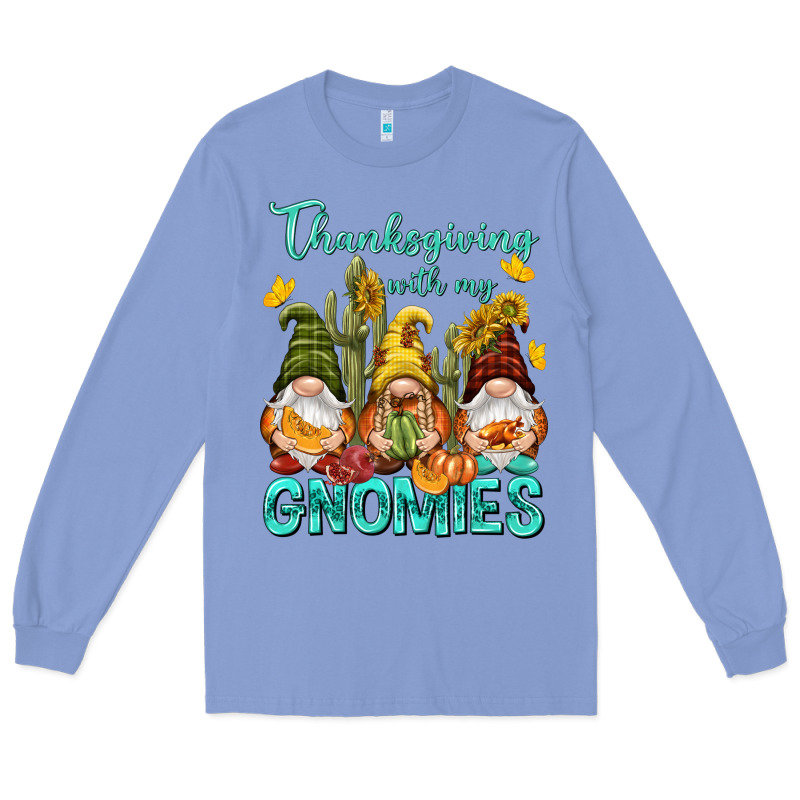 Thanksgiving With My Gnomes Long Sleeve Tee by NancyCooperArtShop | Teevron