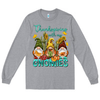 Heather Grey Thanksgiving With My Gnomes Long Sleeve Tee - NancyCooperArtShop