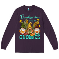 Plum Thanksgiving With My Gnomes Long Sleeve Tee - NancyCooperArtShop