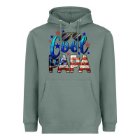Sage Cool Papa American Flag 4th of July Heavyweight Hoodie - LillyAllenDesigns