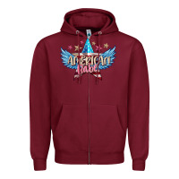 Burgundy American babe Zipper Hoodie - FaDigitalArtStudio