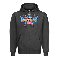 Charcoal Heather American babe Zipper Hoodie - FaDigitalArtStudio