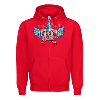 Red American babe Zipper Hoodie - FaDigitalArtStudio