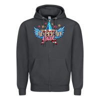 Smoke American babe Zipper Hoodie - FaDigitalArtStudio