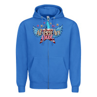 True Royal American babe Zipper Hoodie - FaDigitalArtStudio