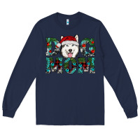 Navy Christmas Dog Mom Husky Long Sleeve Tee - RanaPortraitStore