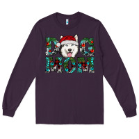 Plum Christmas Dog Mom Husky Long Sleeve Tee - RanaPortraitStore