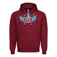 Burgundy American honey 4th of july Zipper Hoodie - FaDigitalArtStudio