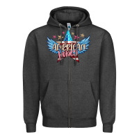 Charcoal Heather American honey 4th of july Zipper Hoodie - FaDigitalArtStudio